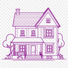A simple 2D house illustration designed as a vector graphic.