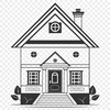 Beautiful Home Concept A simple, scalable vector graphic representation of a residential building.