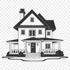 Vector House Design Clipart A 2D illustration of a house in vector format, suitable for digital design.