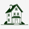 Free SVG Home Clip Art A simple 2D illustration of a house, suitable for digital editing or cutting machine projects.