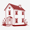 Free House Clip Art with Clean Design A simple line-drawn house illustration in vector format.