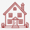 A simple illustration of a house in vector format, suitable for various design applications.