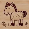 An SVG design featuring an equine animal for graphic designs and crafts.