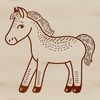 A digital rendering of a horse in SVG design style.