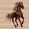 Horse Illustration in Vector Format A detailed illustration of a horse with intricate designs.