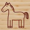 Elegant Horse Silhouette An editable graphic design template featuring a horse silhouette created using SVG technology.
