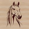 An editable digital horse design suitable for cutting machines and graphic editing software.
