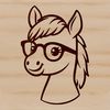 Equine Eyewear Illustration A horse wearing glasses in a vector illustration format.