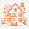 Beautiful Single-Family Home Vector A simple illustration of a single-family home with a rectangular shape and a sloping roof.
