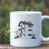 Minimalist Home Clip Art A simple 2D illustration of a modern residential house with clean lines and minimal details.