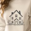 Free Vector House Illustration A 2D illustration of a typical residential building with a simple design.