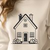 Minimalist Home Design Vector A minimalist design of a single-family home in simple vector lines.