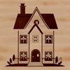 Illustrative house design in vector format for use with cutting machines or digital editing software.