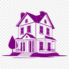 Simple House Icon A simple 2D representation of a house in a digital format.