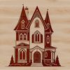 A simple house icon in vector format suitable for digital design and printing.