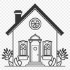 Simple House Design SVG File A simple vector illustration of a house with a clean design suitable for various uses including graphic design and crafting.