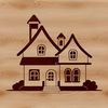 A simple vector illustration of a residential building with a single story, suitable for design templates or clip art.