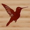 A detailed illustration of a hummingbird in mid-flight, showcasing its feathers and wingspan.