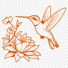 Vibrant Bird Perch Illustration A colorful hummingbird perched on a flower, illustration in vector format.
