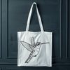 Outline Illustration of a Hummingbird An outline vector design of a hummingbird bird perched on a branch.