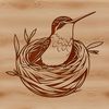 A colorful illustration of a hummingbird in mid-flight, designed as vector art for digital use.