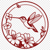 Colorful Bird Perched on a Blossom A colorful hummingbird perched on a blooming flower, depicted in vector art.