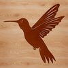 A detailed illustration of a hummingbird in flight, rendered as a vector graphic.