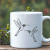 Beautiful SVG Rendering of a Hummingbird A stylized rendering of a hummingbird, suitable for use in digital design projects due to its scalable format.