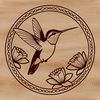 Floral Patterned Hummingbird Image Illustrated vector hummingbird with colorful floral details in SVG format.