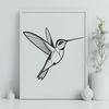 Whimsical Hummingbird SVG Design A colorful illustration of a hummingbird in mid-air, depicted with intricate details and textures.