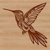 A stylized illustration of a wild hummingbird soaring through the air, created using vector art.