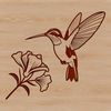 Whimsical Botanical Landscape Illustration An SVG design featuring a colorful hummingbird in flight above a lush botanical landscape.