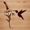 Colorful Bird on Floral Garland A vector illustration of a hummingbird perched on a floral branch.