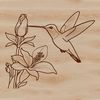 Colorful Floral Bird Vector A vector graphic design featuring a detailed hummingbird amidst a lush background inspired by flowers and foliage.