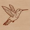 A colorful hummingbird in mid-air, its wings beating rapidly as it flits from flower to flower.