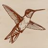 Delicate Bird in Flight An isolated vector graphic representation of a hummingbird, showcasing its delicate features and striking plumage.