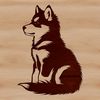 Adorable Husky Clipart Design A portrait of a sitting Siberian Husky dog with friendly expression.