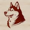 Cute Siberian Husky Head Design A high-quality digital illustration of a Siberian Husky's head, designed as vector art.