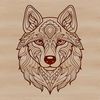 Beautiful Husky Dog Face Design A detailed illustration of a husky dog's head in various lines and shapes, suitable for custom designs and art projects.