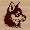 Beautiful Siberian Husky Portrait A detailed illustration of a Siberian Husky dog's head, created as vector art.