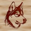 Free SVG Husky Clip Art for Personal Use An illustration of a husky dog with its features rendered in vector format.