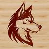 Siberian Husky Head Illustration A digital illustration of a Siberian Husky's head in vector format.