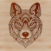 A detailed illustration of a Siberian Husky's head and neck.
