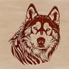 Husky Breed Portrait with Distinct Facial Details A Siberian Husky dog breed profile with detailed facial features.