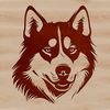 A digital illustration of a husky dog's head, suitable for vector design and cutting machine projects.