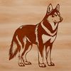 Cute Standing Husky Illustration A standing husky dog breed in a simple illustration style.