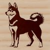 Husky Dog Illustration A detailed illustration of a standing husky dog.