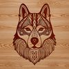 Ornate Dog Head Design An ornate illustration of a husky's head, suitable for vector art projects.