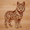 Siberian Husky Breed Illustration A digital illustration of a standing Siberian Husky dog breed.