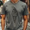 Free SVG Ice Cream Design A colorful illustration of a single scoop of ice cream on a cone, perfect for adding to digital designs and crafts.